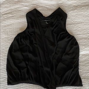 black sleeveless blouse